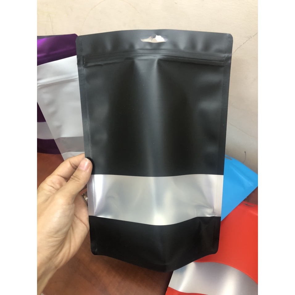 {1Kg/size} túi zipper đen cửa sổ tràn ( Hàng đẹp, loại I)