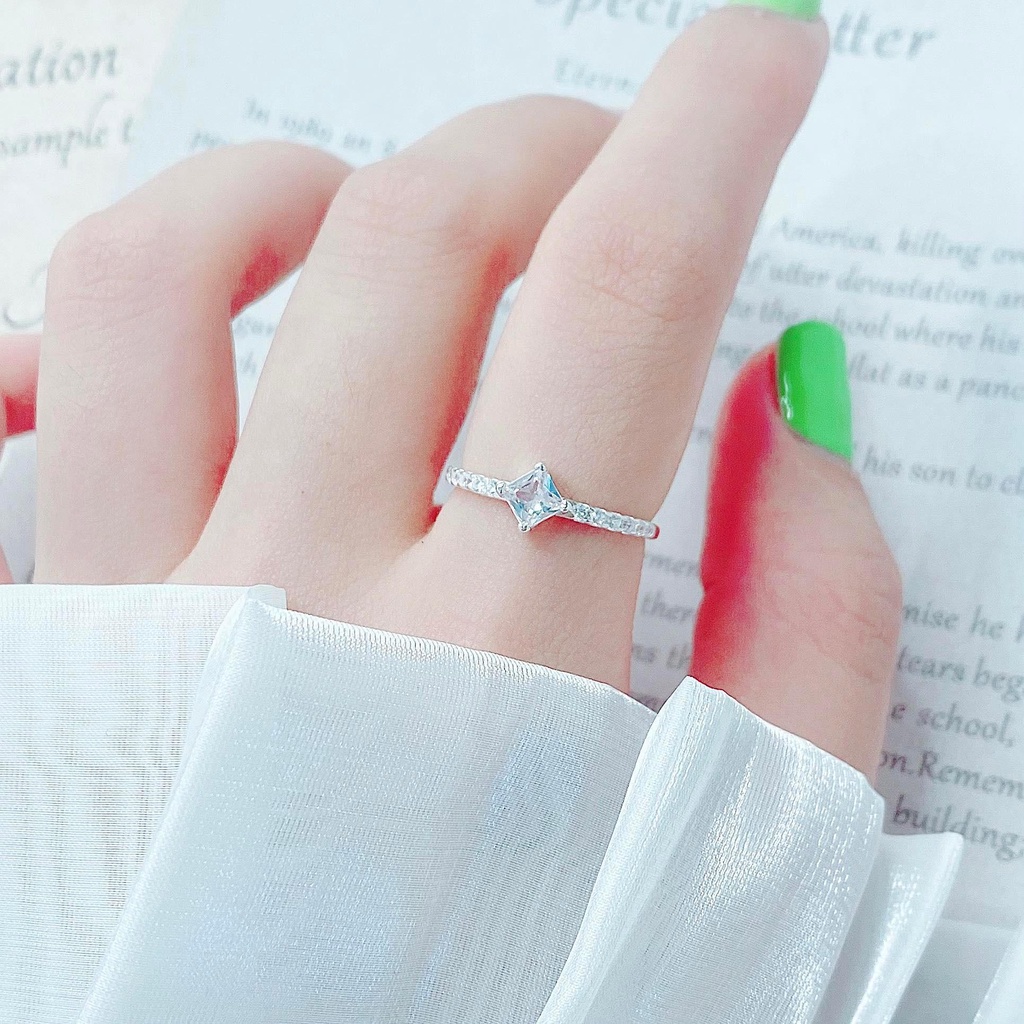 Nhẫn nữ bạc 3 mẫu mini nhà MAINOMI nhỏ nhắn xinh xắn mang vẻ độc đáo khác nhau