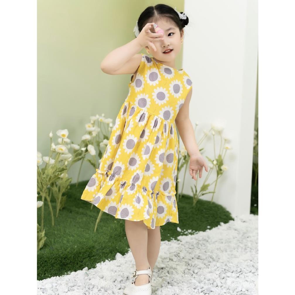 Váy sát nách xô hoa cúc trắng O.P Kids