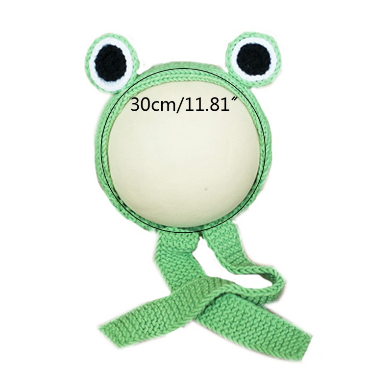 Mũ Dệt Kim Hình Ếch Dễ Thương Làm Phụ Kiện Chụp Ảnh Cho Bé Sơ Sinh
