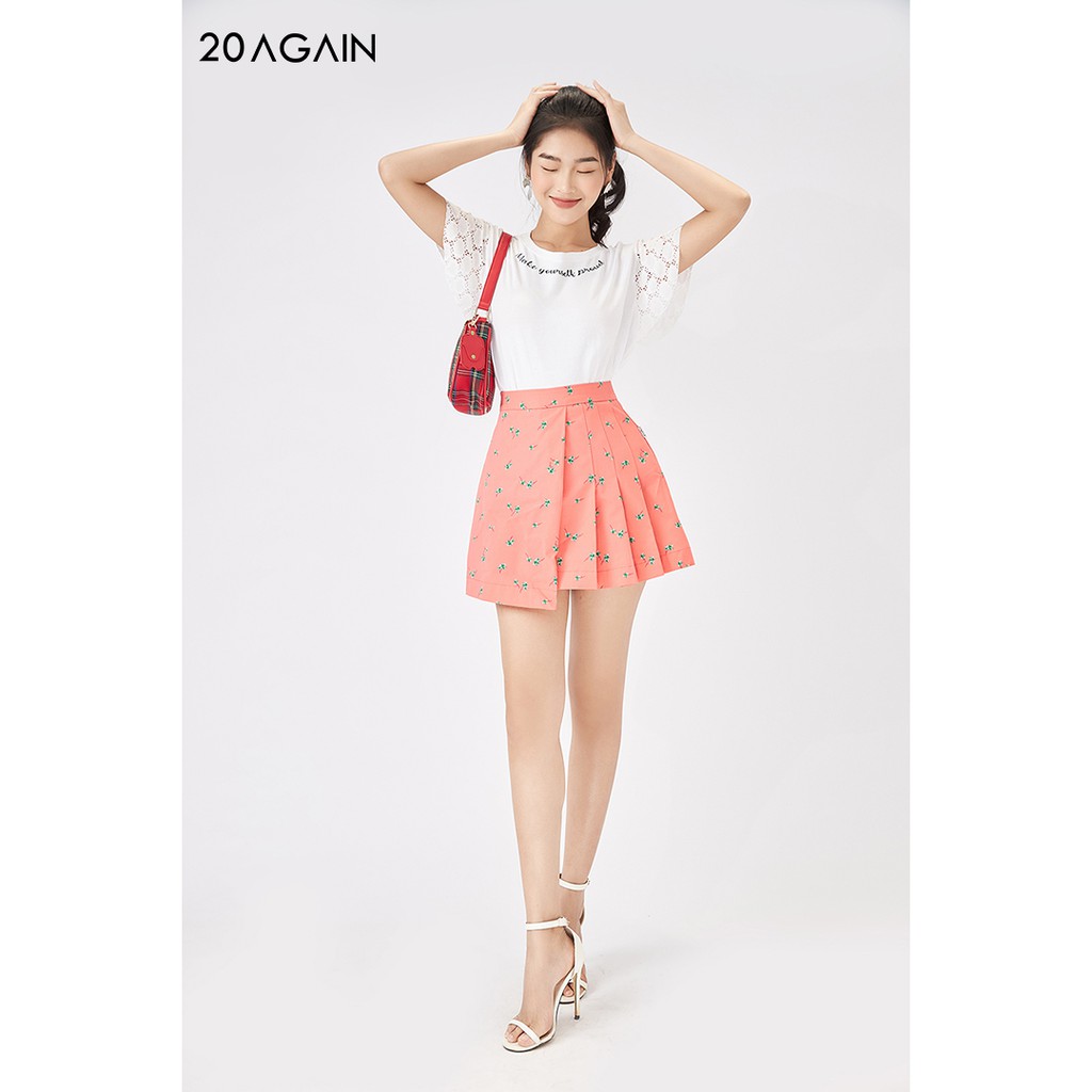 Chân váy chữ A xếp ly 1 bên 20AGAIN, hàng thiết kế trẻ trung, hiện đại, có lót trong JBW1165 | BigBuy360 - bigbuy360.vn