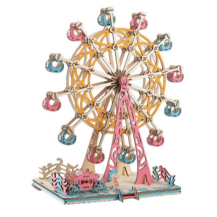 Đồ chơi lắp ráp 3D gỗ mô hình Ferris Wheel siêu dễ thương- cắt laser