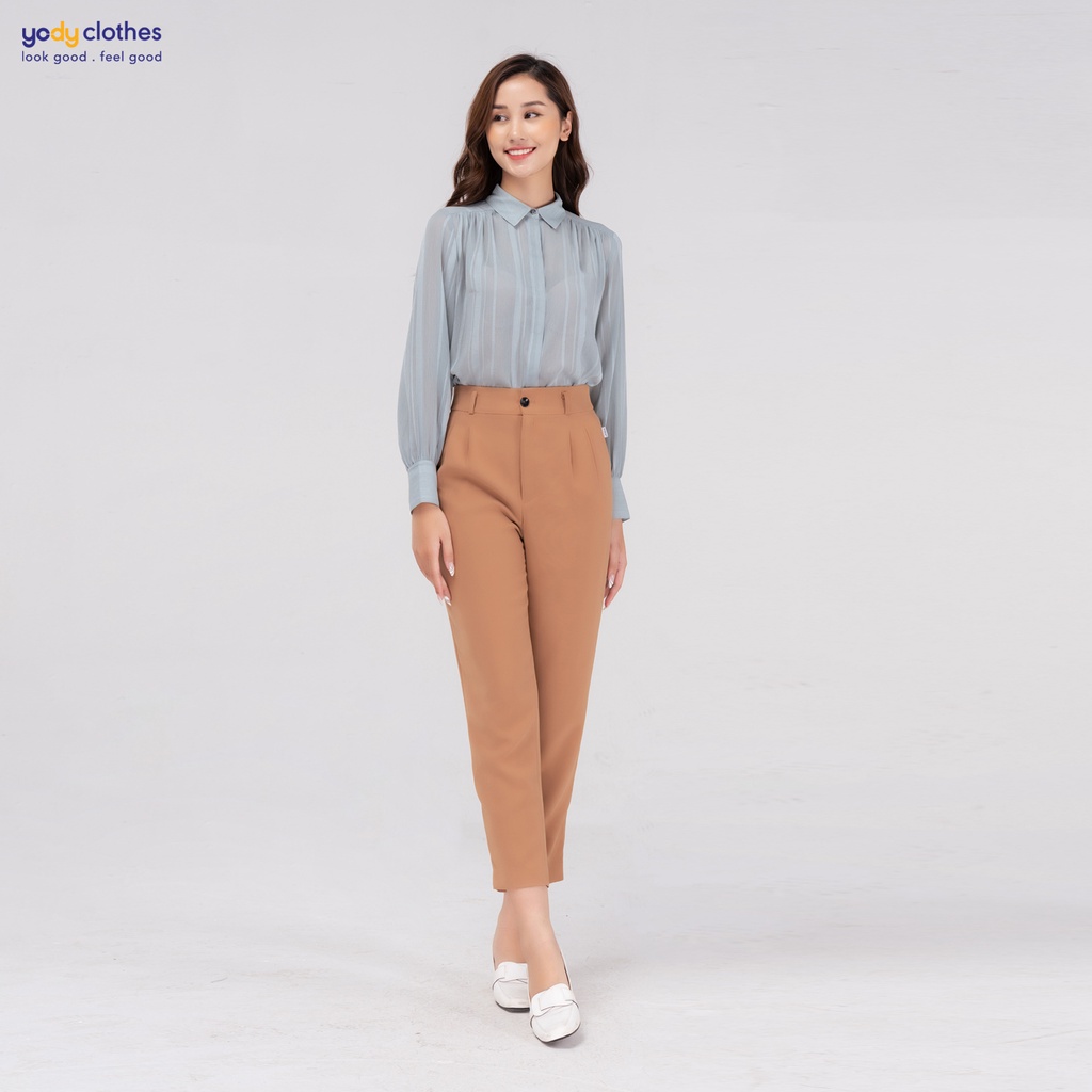 Quần âu baggy nữ YODY lưng cao vải tuytsi cao cấp mềm mại QAN4686