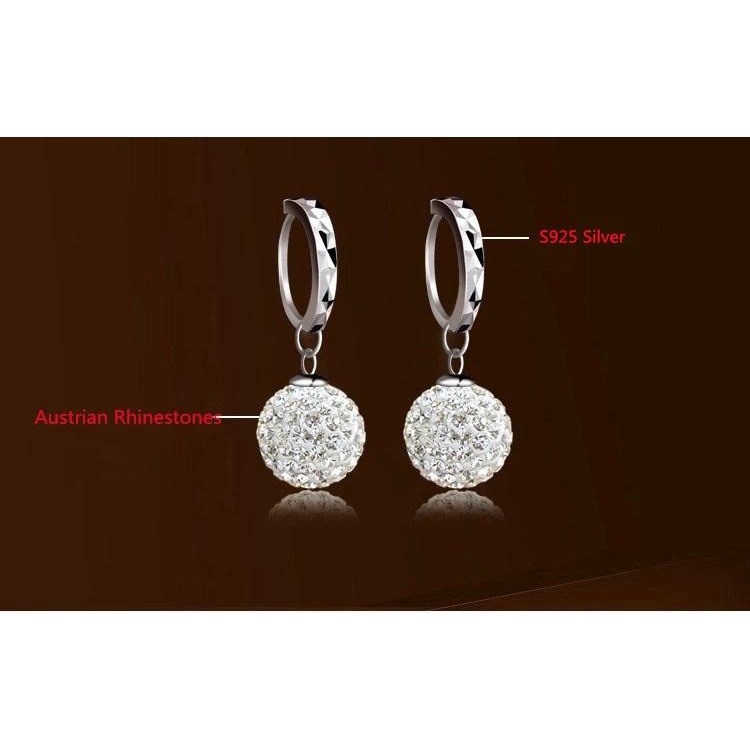 Bông Tai Mạ Bạc 925 Hình Tròn Phong Cách Hàn Quốc