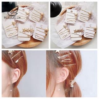 Set 2 kẹp tóc kim loại đính ngọc trai giả thời trang cho nữ