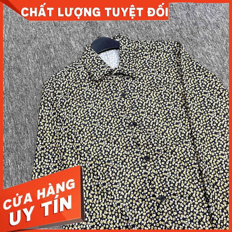 BST Áo Sơ Mi Đôi Nam Nữ Hoa Nhí Vàng Chuyên Cặp Đôi Couple -Mẫu D260