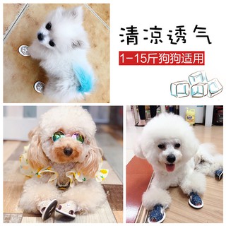Giày con chó con dép Teddy Bomeibi gấu con chó nhỏ thú cưng mùa hè bộ giày gồm 4