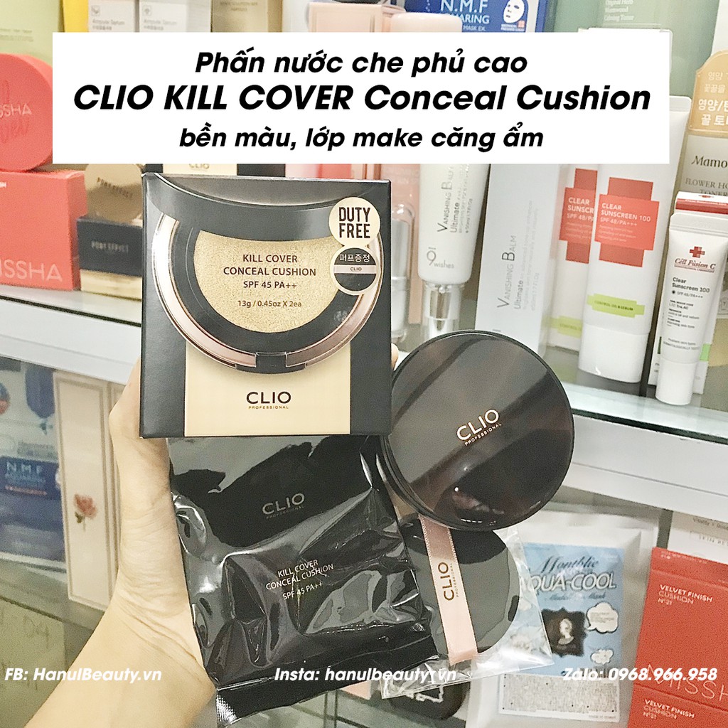 (THÊM LÕI) Phấn nước CLIO KILL COVER che phủ cao