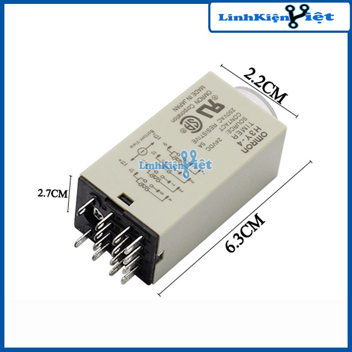 Relay Thời Gian Timer Omron H3Y-2 8P 24V