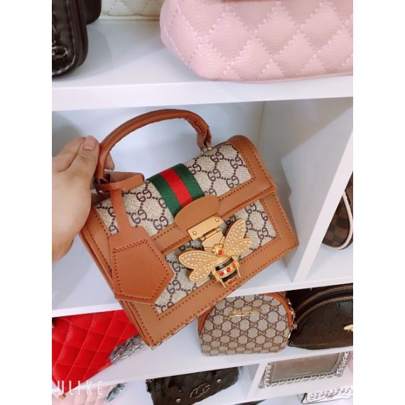 Túi Xách Nữ Họa Tiết Gucci Khóa Ong Cực Chất (4 Màu Lựa Chọn)