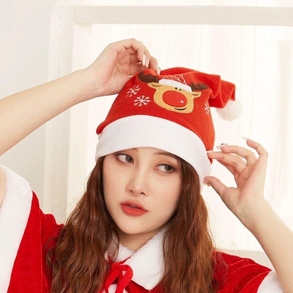 Mũ Nhung Giáng Sinh Đính Bóng Lông Cho Nữ
