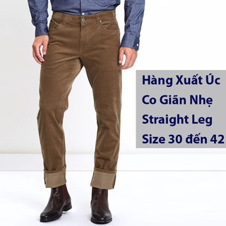 Quần Kaki Nhung Nam Co Giãn Nhẹ Màu Nâu