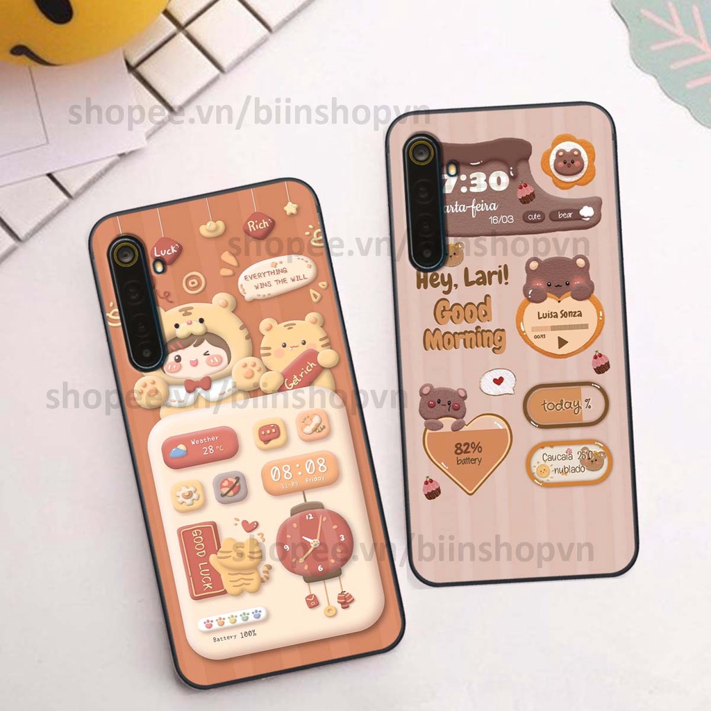 Ốp Realme 6 / 6 Pro in 3D icon gấu nổi siêu xinh, siêu đáng yêu, cá tính phong cách