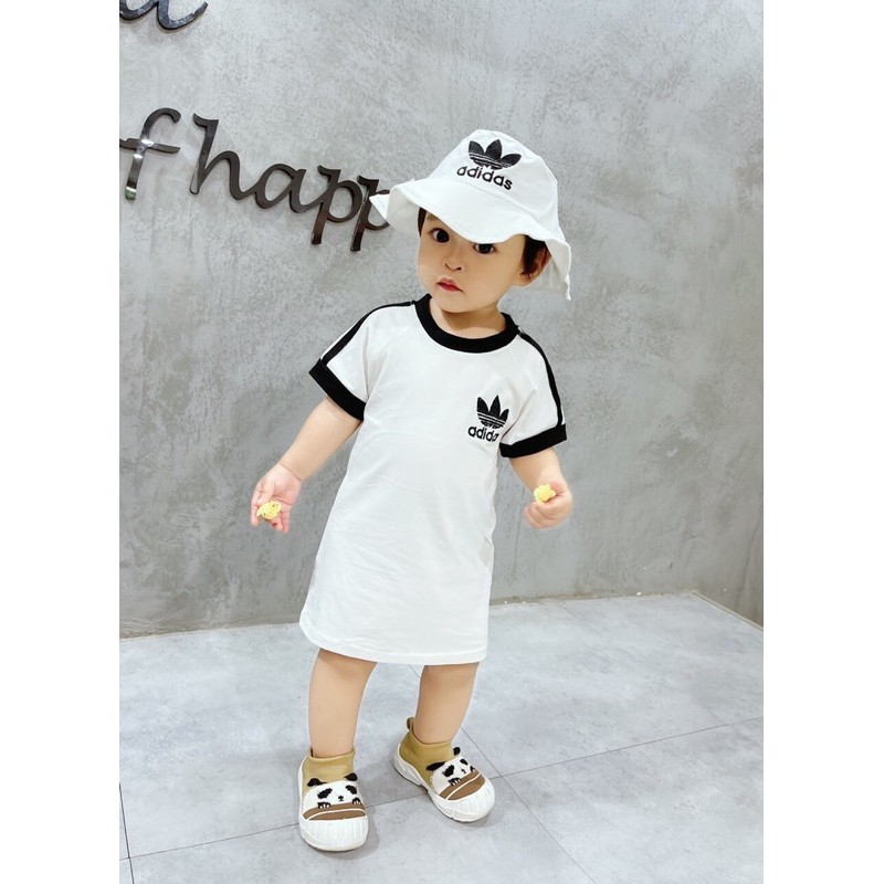 set đầm suông adidas kẽm mũ cho bé yêu