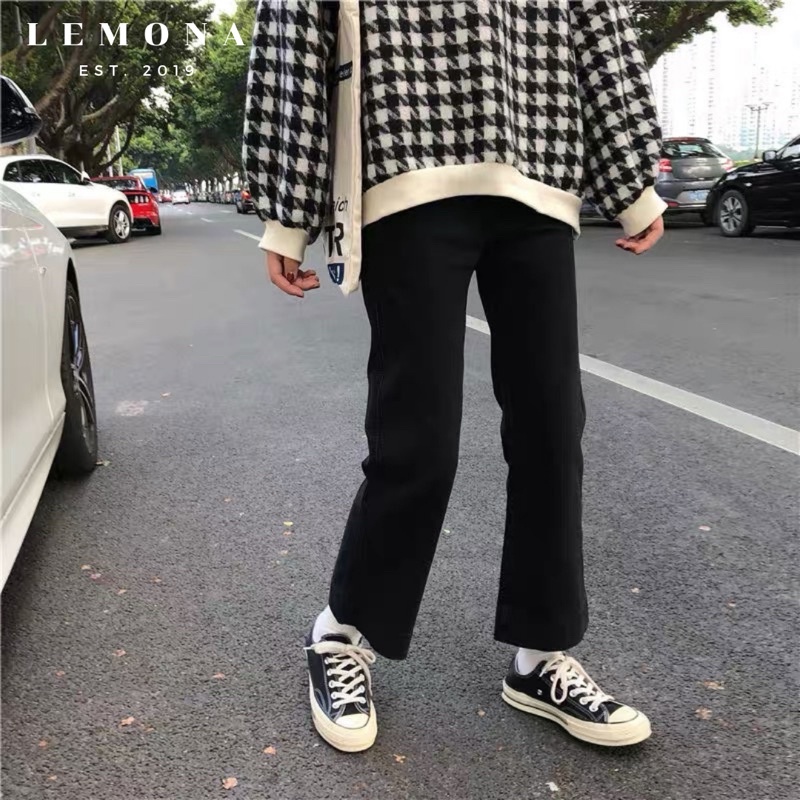 5886 | QUẦN JEANS SUÔNG BASIC DÁNG LỬNG ULZZANG