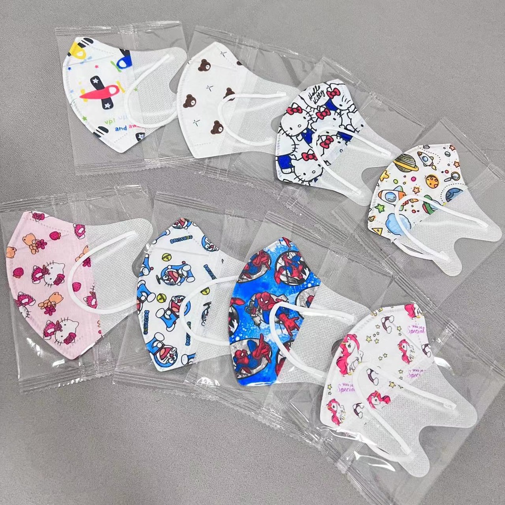 SANRIO Bộ 50 Khẩu Trang 3 Lớp In Hoạt Hình Hello Kitty / Người Nhện / Peter Parke My Little Pony Kiểu Nhật Bản Dễ Thương Cho Bé