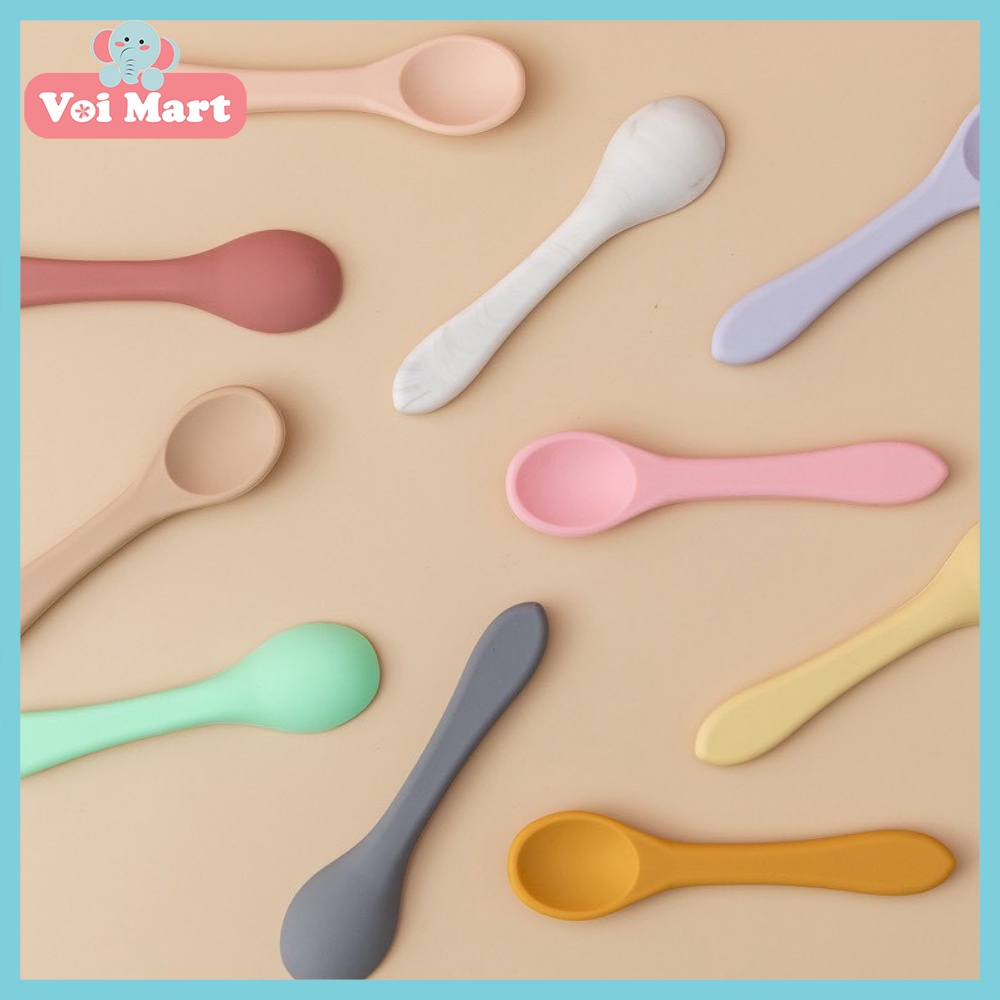 Thìa Ăn Dặm Silicon Cho Bé, Thìa Ăn Dặm Bảo Vệ Nướu Chất Liệu Cao Cấp An Toàn