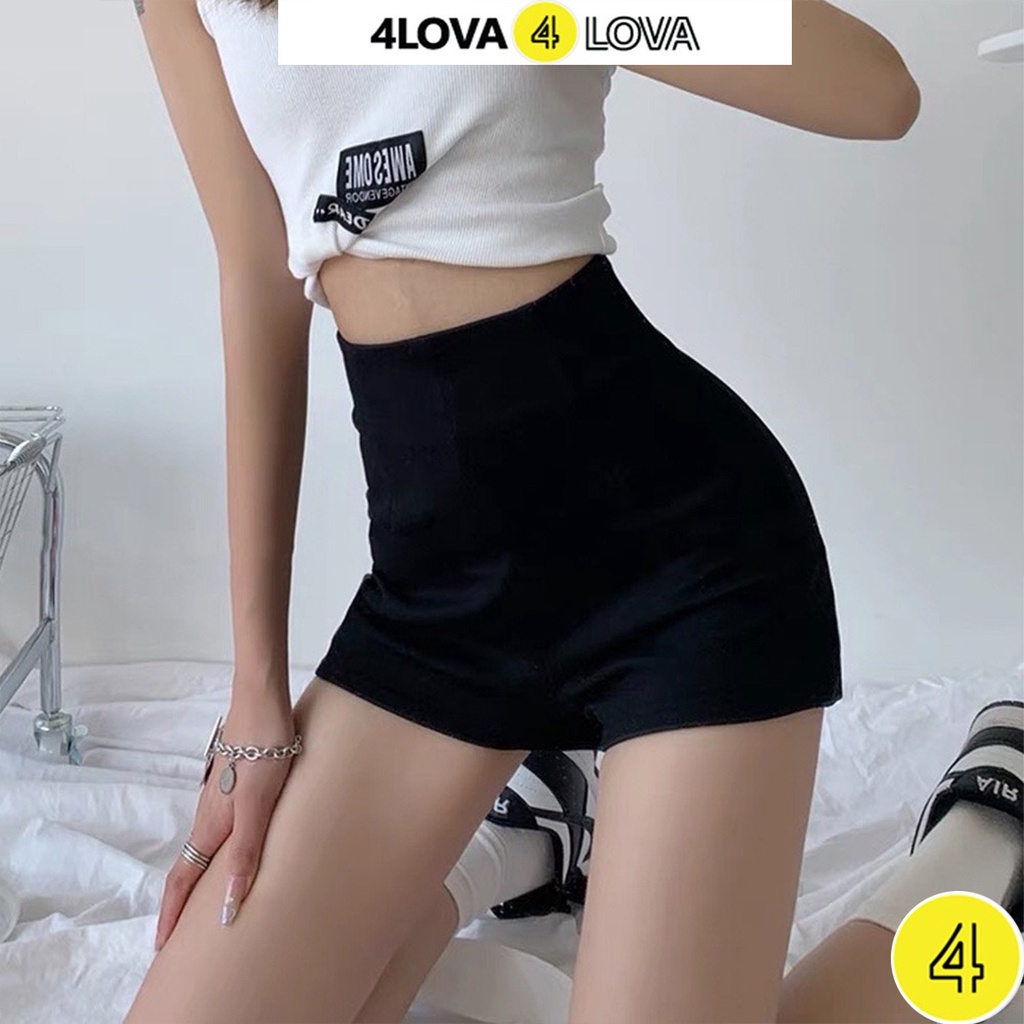 Quần short nữ 4Lova cạp cao chất vải cao cấp co giãn tốt khóa sau tôn dáng phong cách trẻ trung cá tính