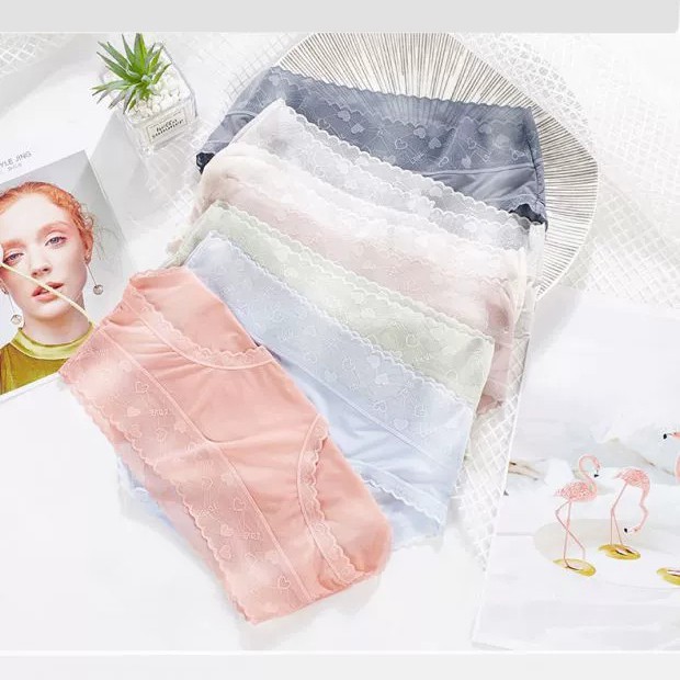 Quần Lót Lụa Sữa Tàng Hình Cạp Ren Họa Tiết Tim FLQ44 | BigBuy360 - bigbuy360.vn