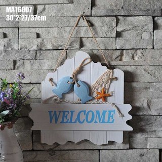 [DECOR BIỂN] Bảng Welcome Cá Xanh Biển, Bảng Treo Cửa Nhà, Cửa Phòng Cá Tính Có Một Không Hai