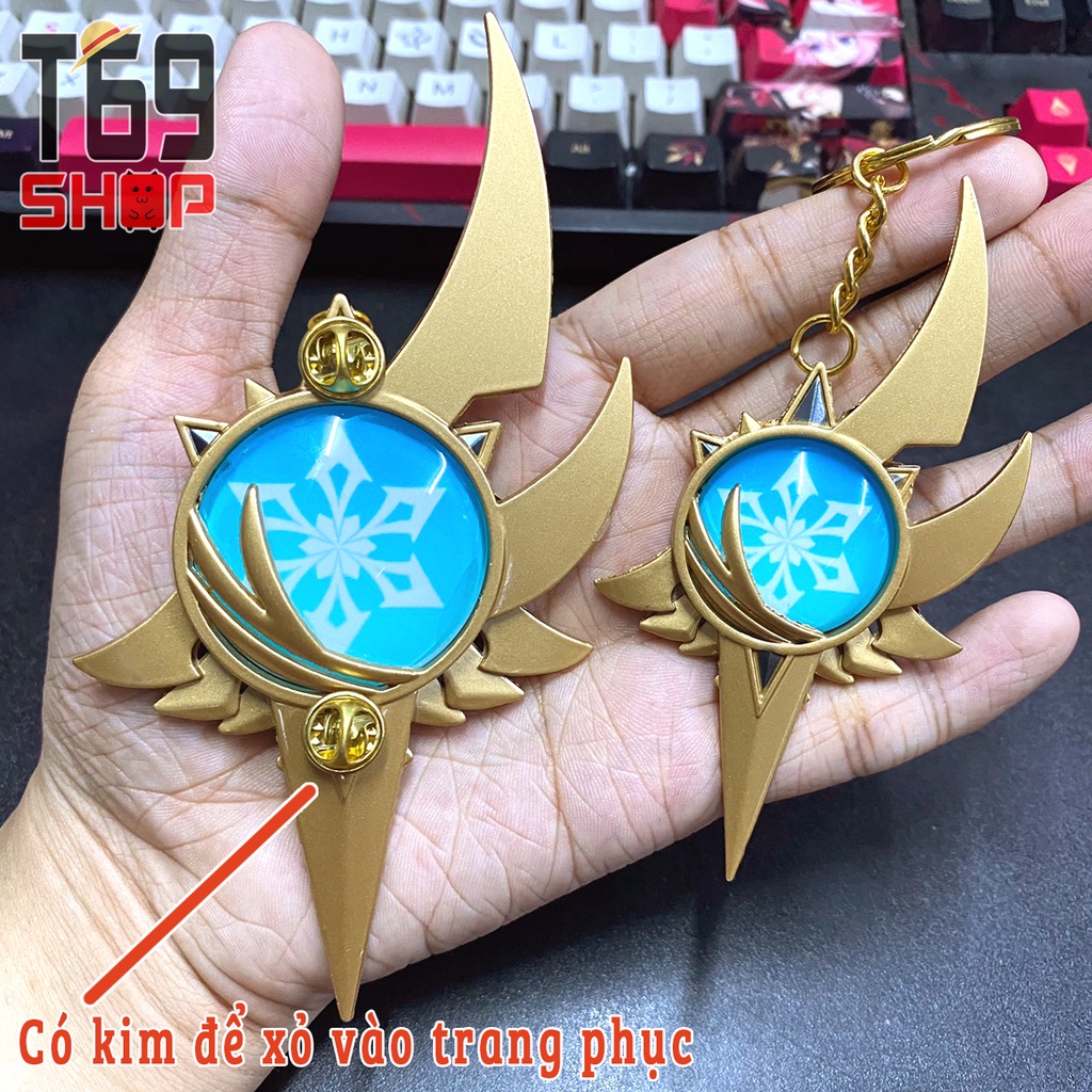Móc khóa kim loại nguyên tố Vision game Genshin Impact - Cosplay Yae Miko, Venti, Zhongli, Ayato, Eula