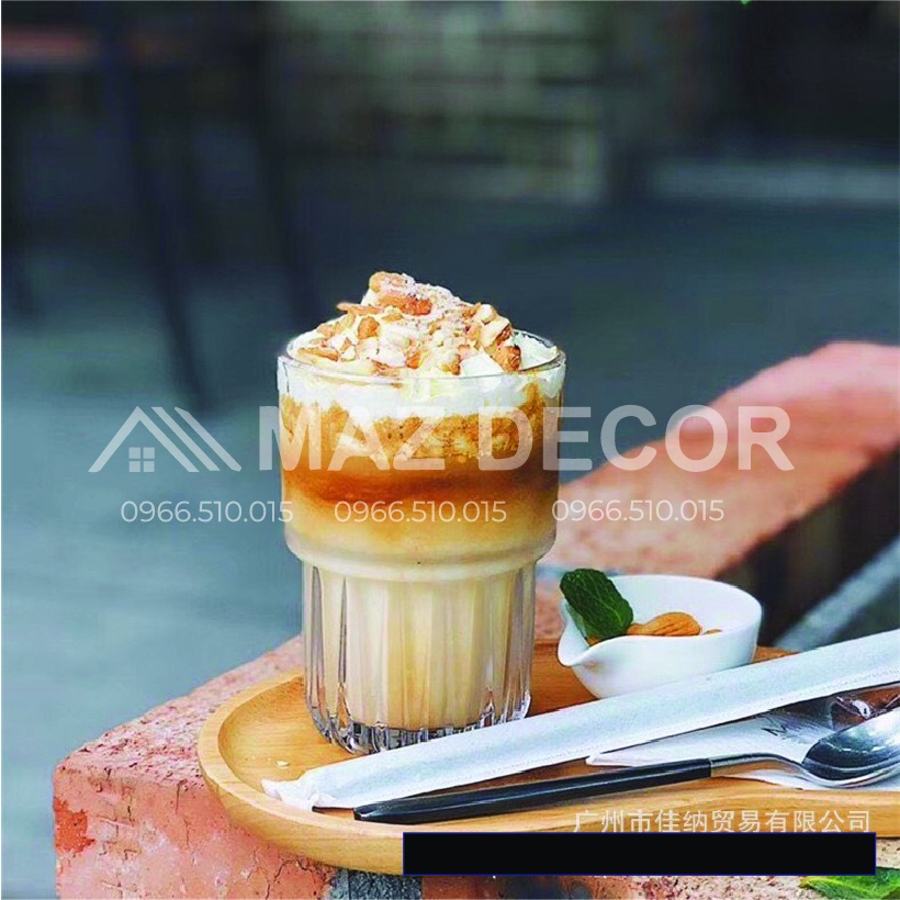 1 Chiếc Cốc ly thuỷ tinh đế đáy khía sọc 148ml 310ml cafe Empilable cao cấp STACKABLE TUMBLER 2-11ZJ