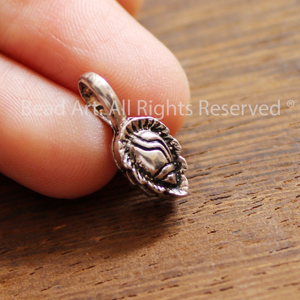 Charm Treo Nụ Hoa Sen Bạc 925, Phụ Kiện Phối Vòng Tay, Chuỗi Hạt, Trang Sức Phong Thuỷ S50 - Bead Art