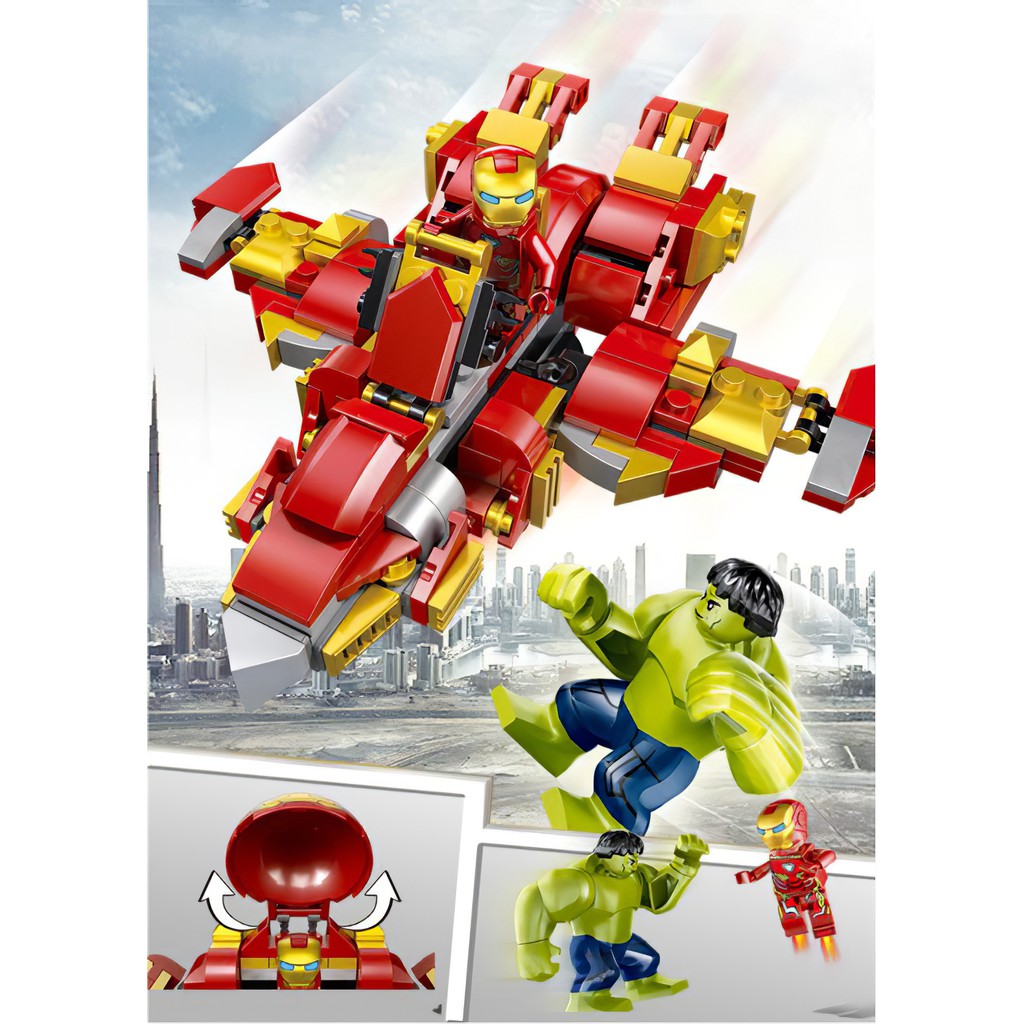 Đồ chơi lego, lego Hulkbuster người sắt iron man, đồ chơi lego avenger chất liệu nhựa ABS an toàn