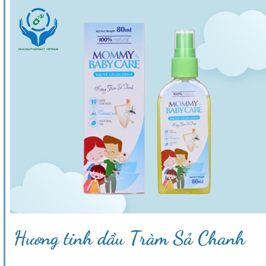 Xịt phun sương tinh dầu hương tràm sả chanh chống muỗi Mommy & Babycare để bảo vể cả gia đình