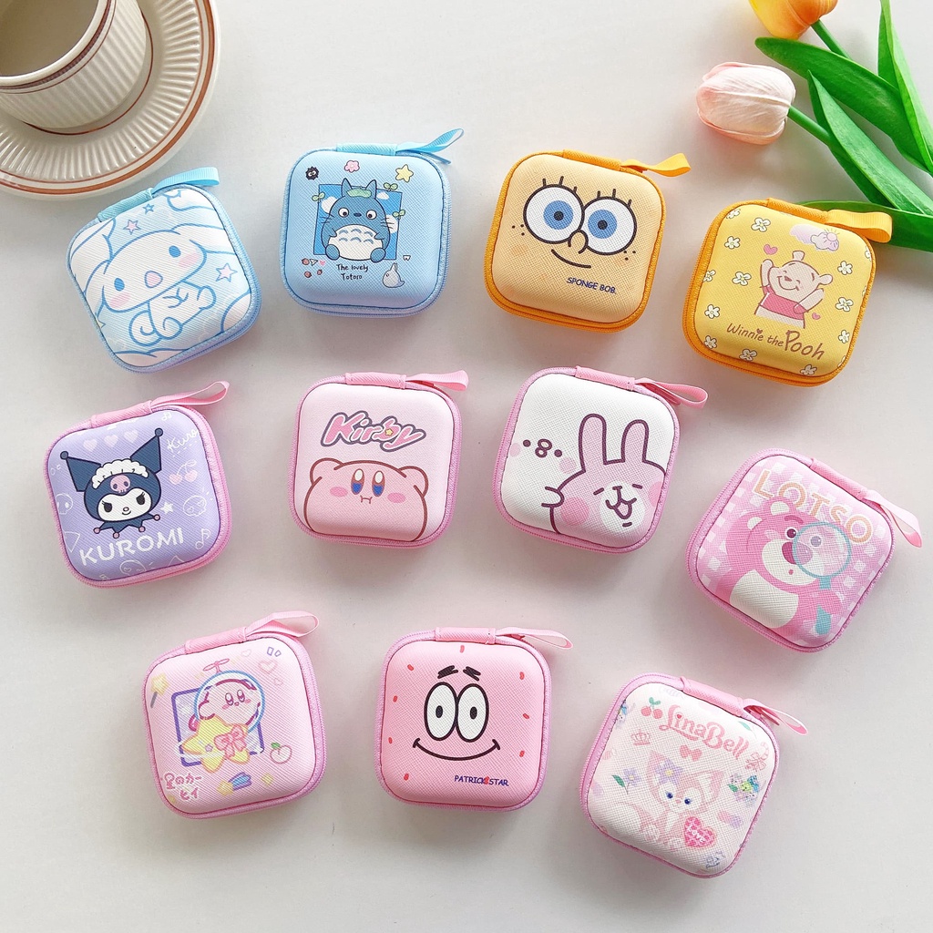 Túi Đựng Mini Hình Vuông Chất Liệu EVA Cứng Họa Tiết Hoạt Hình