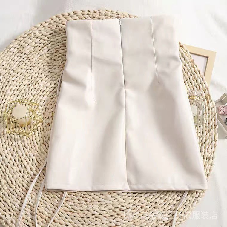 Chân Váy Da PU Lưng Cao Thời Trang Thu Đông Dành Cho Nữ