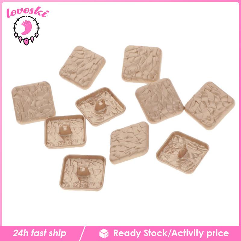 Set 10 Nút Vuông Màu Vàng Kim 2x2cm Chuyên Dụng May Vá Túi Xách / Mũ