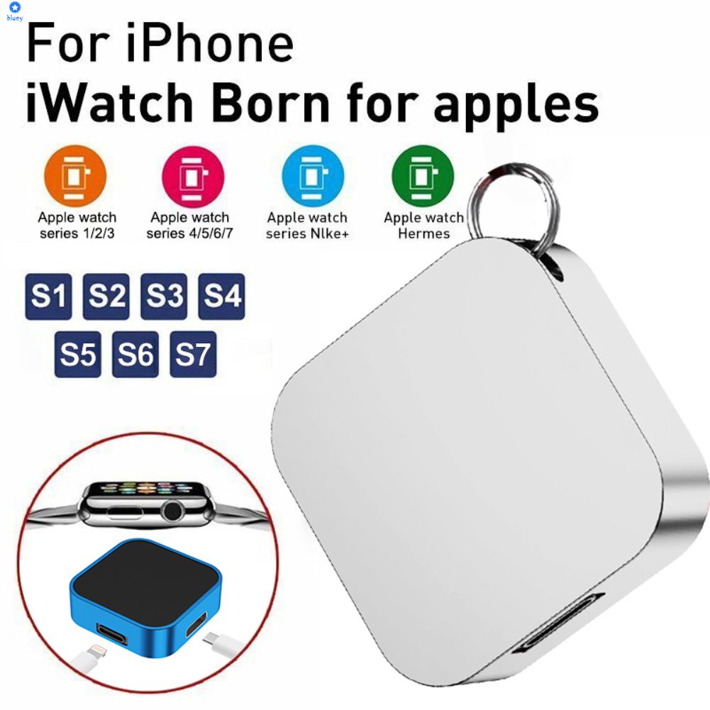 2 Trong 1 Từ Adapter Sạc Cho Đồng Hồ Apple 7 6 5 4 3 2 1 loa Di Động Không Dây Dây Sạc Móc Khóa Cho Iwatch Series 【Bluey】