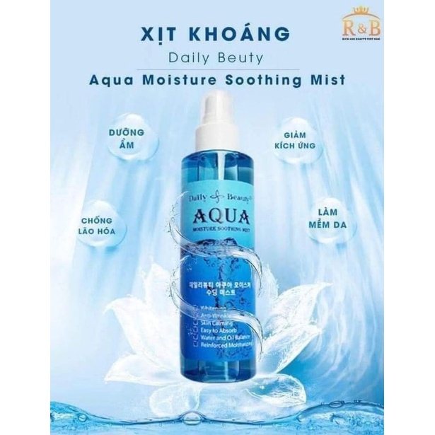 xịt khoáng RB Aqua Moisture Soothing Mist 150ml cấp ẩm,  chống lão hoá.