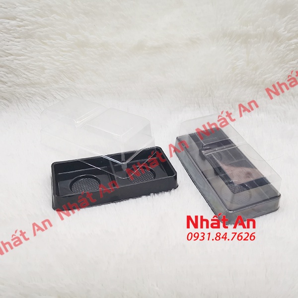 Hộp nhựa đế đen 2 ngăn đựng thực phẩm