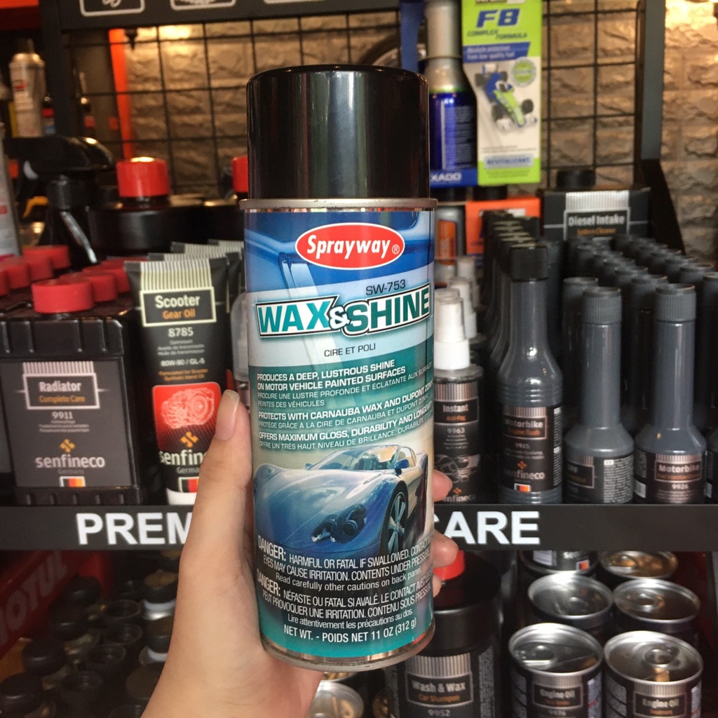 Dung Dịch Làm Sạch Và Đánh Bóng Sơn Xe Ô Tô Từ Mỹ Sprayway Wax &amp; Shine 312g chamsocxestore