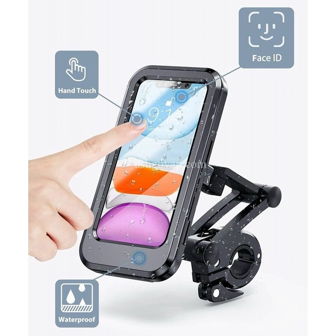 Giá Kẹp Giá Đỡ Điện Thoại Đi Xe Máy Xe Đạp Chống Nước Xoay 360 Độ