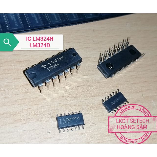 LM324 IC tương tự OPAmps chính hãng TI chân cắm DIP(14),chân dán SOIC(14)