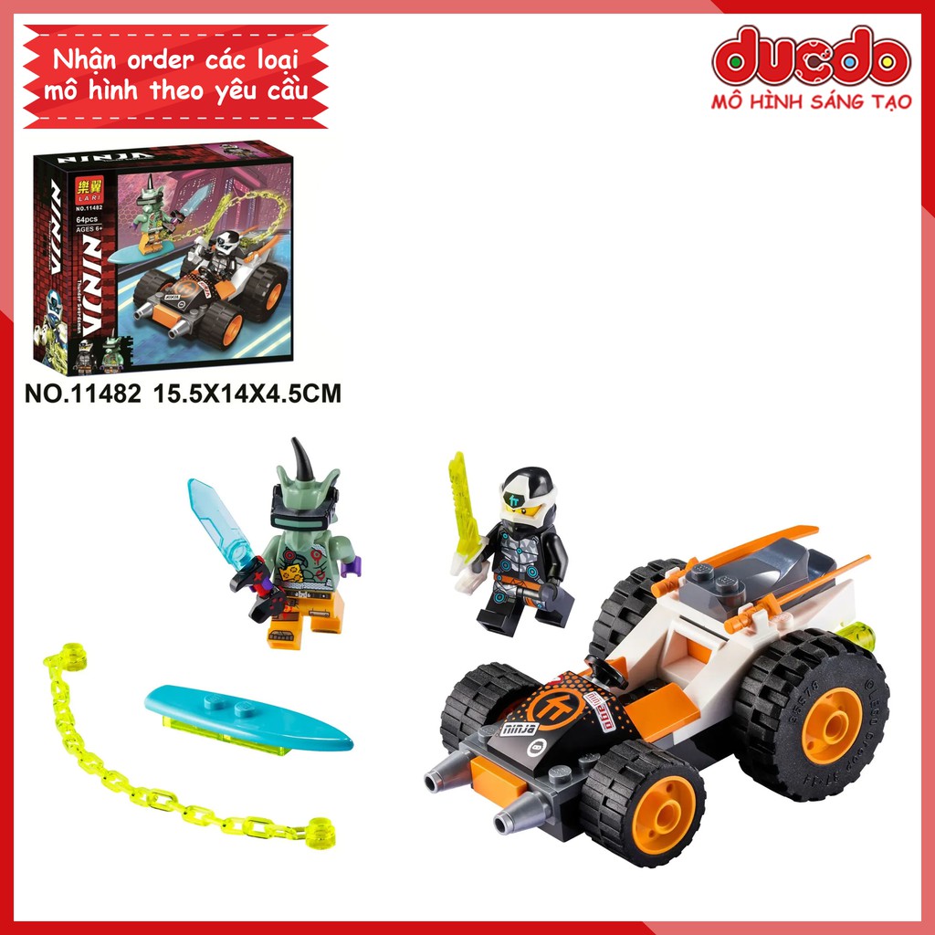 LARI 11482 Lắp ghép Ninjago Xe Đua Của Cole - Đồ chơi Xếp hình Mô hình Ninja 71706 Bela