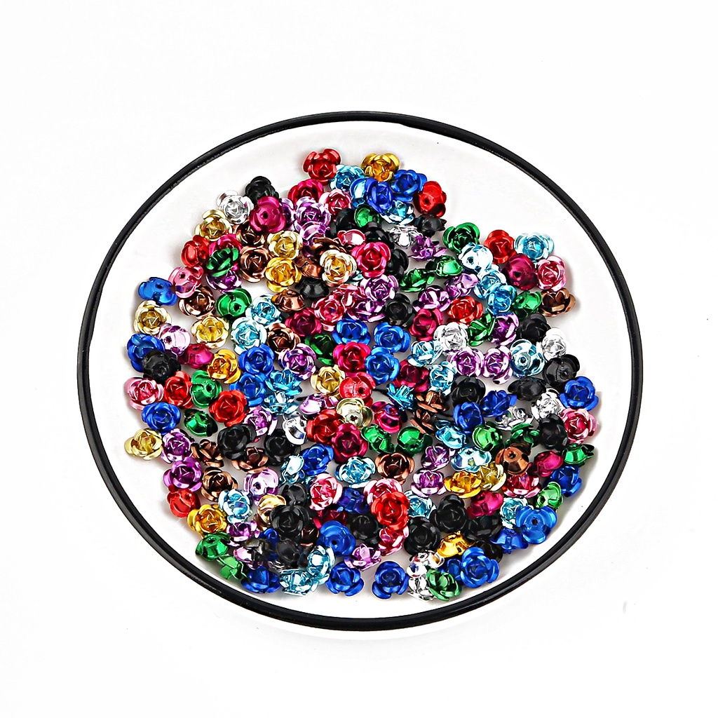 Set 100 Hoa Hồng 3D Bằng Nhôm Đính Trang Trí Nghệ Thuật Móng Tay