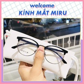 Gọng kính cận kim loại nam nữ MIRU mắt tròn màu sắc thời trang thiết kế chắc chắn - 6214