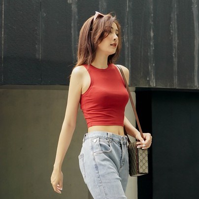 [Mã WABRME99 giảm 10% đơn 99K] Áo dệt kim ba lỗ croptop Yula [Méo Shop]