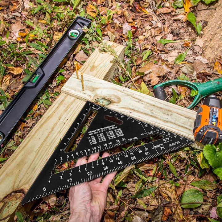 EKEZ Thước Kẻ Hợp Kim Nhôm Hình Tam Giác 90 Độ Đa Năng 12 Inch