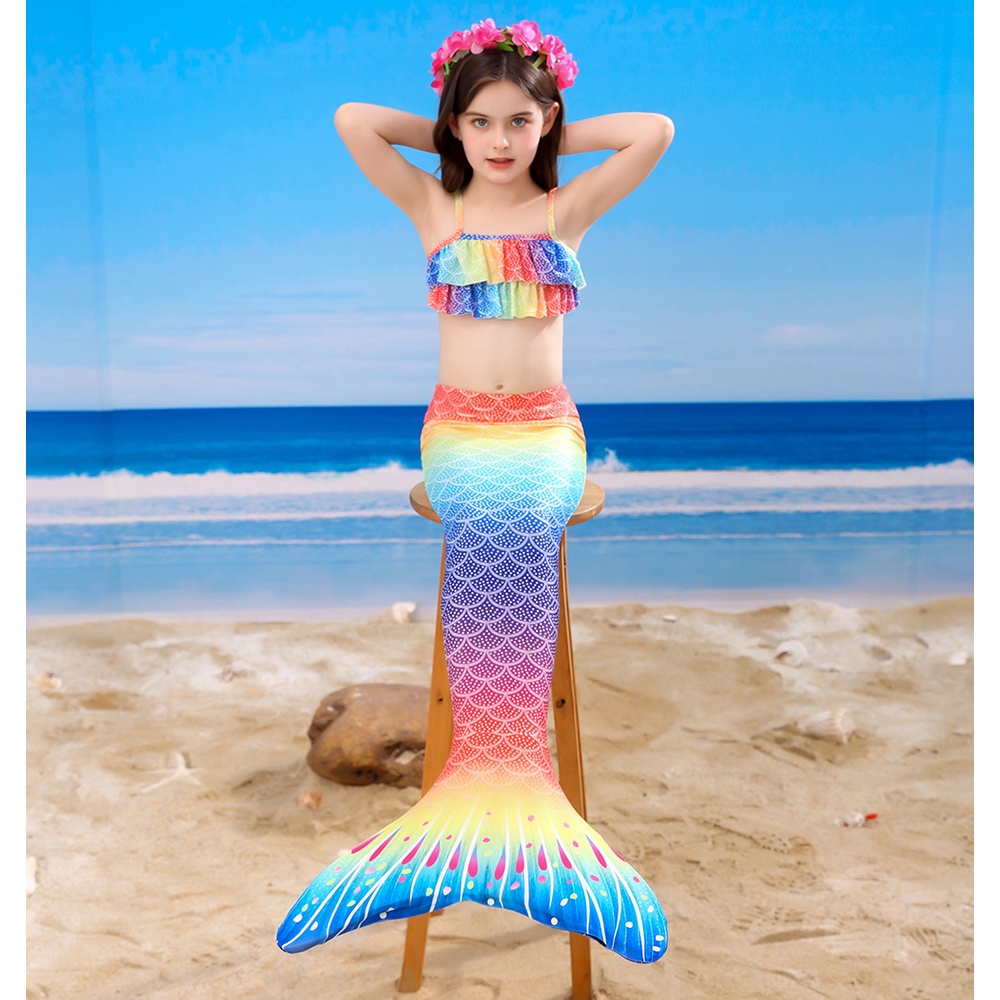 Quần áo tắm nàng tiên cá cho bé gái đồ bơi đi biển đồ chơi hóa trang trẻ em E994