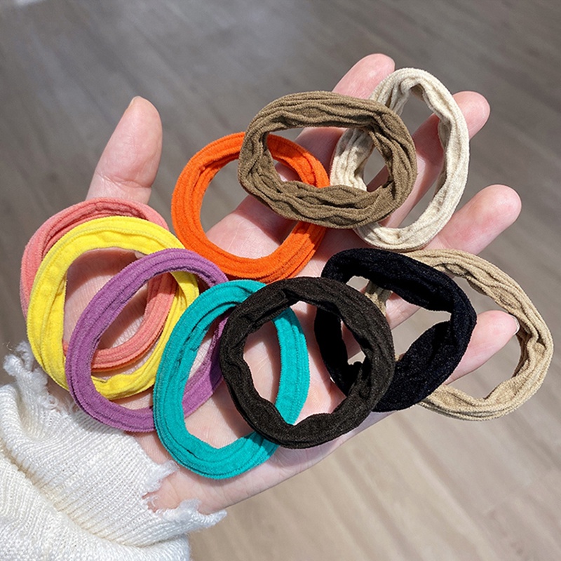Set 5 Dây Cột Tóc Co Giãn Nhiều Màu Sắc Thời Trang Hàn Quốc Cho Nữ