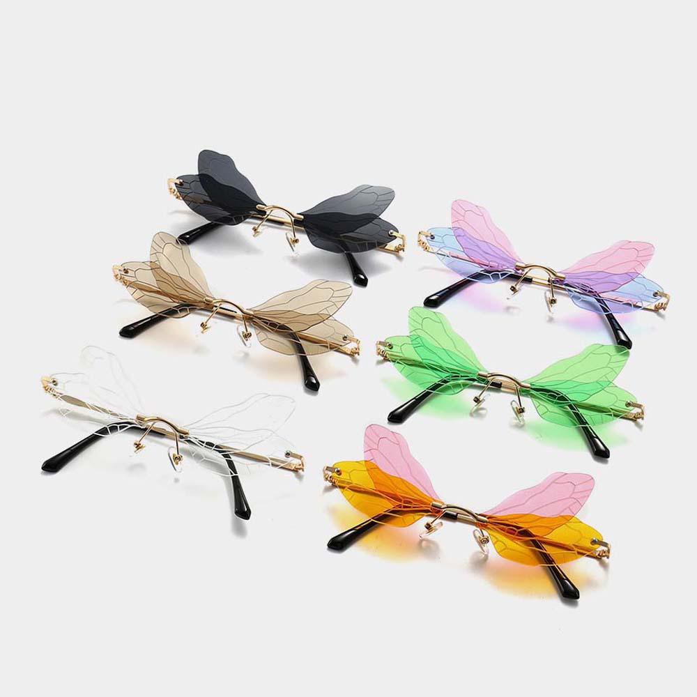 Kính râm cánh bướm không gọng Retro