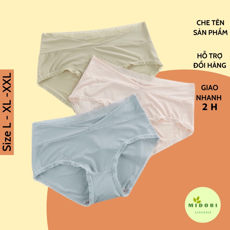 Quần lót bầu và sau sinh cạp chéo chất SU ĐÚC thông hơi kháng khuẩn đồ lót chip bà bầu bigsize 9090