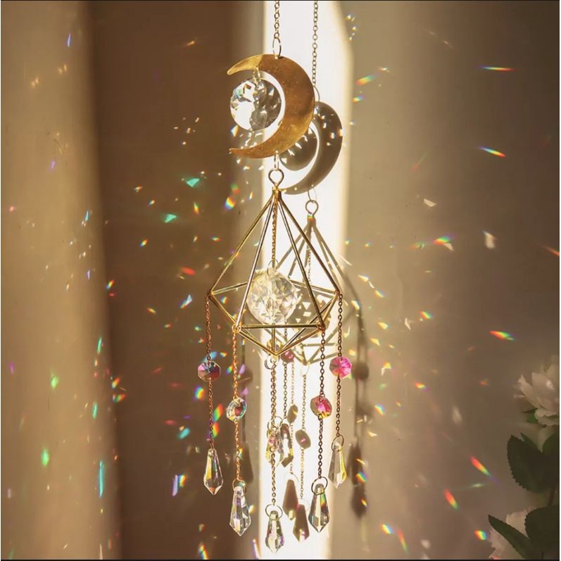 Chuông gió suncatcher quà sinh nhật lưu niệm phụ kiện trang trí nhà cửa chuông gió pha lê suncatcher