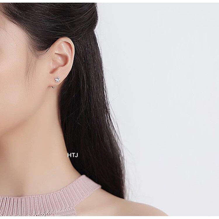 FREE SHIP BÔNG TAI NỮ HOA MÓC BẠC TA GIÁ CTV