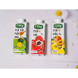 4 hộp trà Cozy Các Vị Đào Sả/Mật Ong/Vải (hộp 225ml)